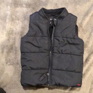 CASTRO Puffer vest, navy blue, fleece lined. 18-24m.